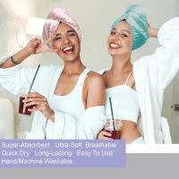 Delantal De Pelo Seco De Seda Envuelto En Satén Ultra Suave De Coral Absorbente Y Rápido Para Ducha Estilo Sólido Color Sólido - details 2