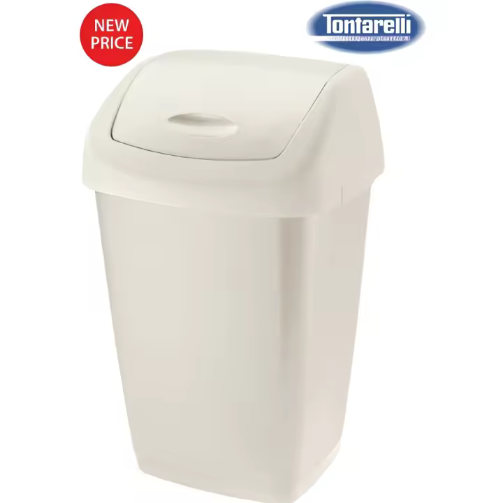 Papelera Tontarelli 50L Aurora - Color Crema | Cubos de Basura y Reciclaje - 1
