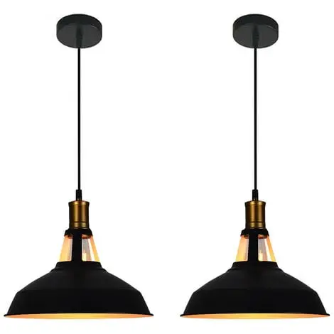 PORCHEDDU Conjunto de 2 Industrial Colgante lámpara Techo Luz metal Lámparas - 1