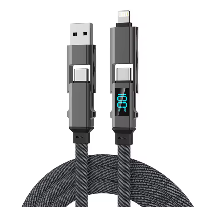 Cable De Datos 4 En 1 PD 100W USB Tipo C Para iPhone 15 14 13 Samsung Xiaomi Redmi OPPO Carga Rápida Y Transferencia De Datos Rápido - 1