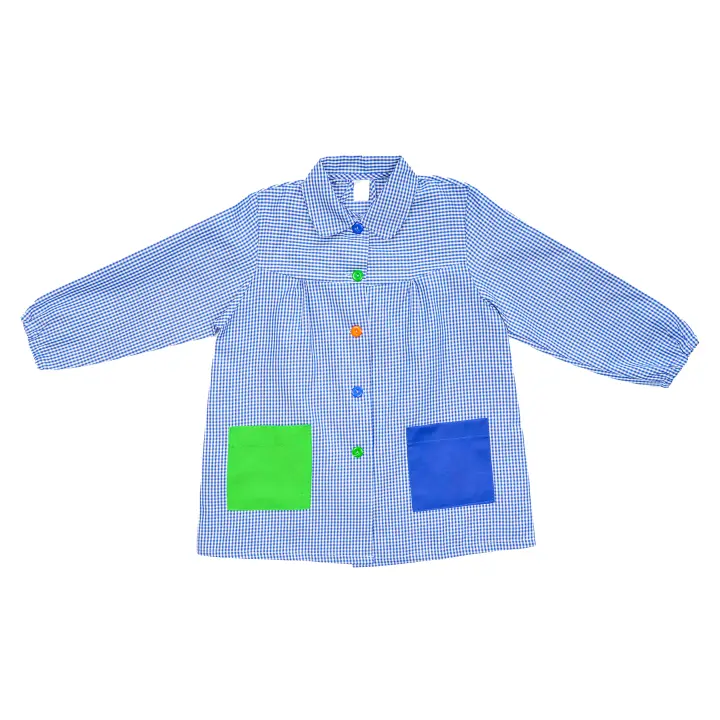 ZIMMY Bata Escolar Infantil Cómodo Con Botones Prácticos Bata para Guardería y Colegio - Ideal para Niños y Niñas con Dos Bolsillos y Puños Ajustados - 1