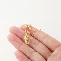 100pcs Alfileres De Cabeza Redonda Pintados De Oro 14K 18K 16-50mm Para Fabricación De Joyas Encuentros De Metal De Cobre Planos Con Ojo Suministros Para DIY - details 1