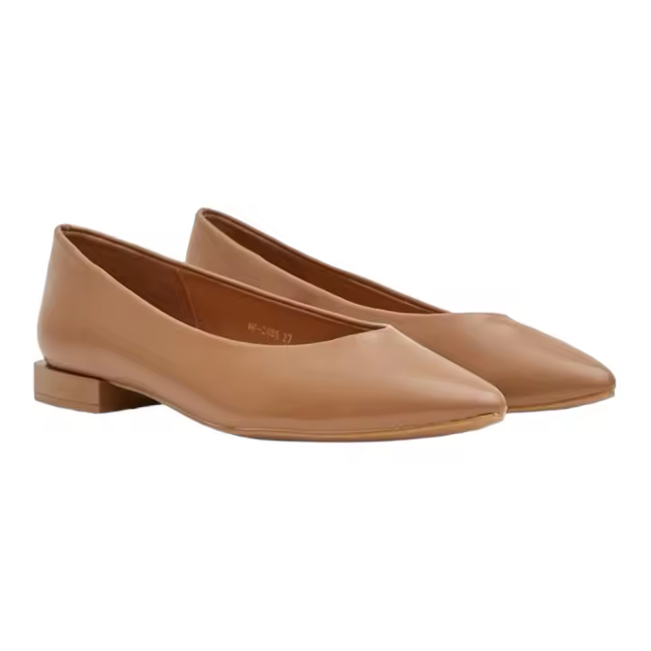 Buonarotti - Bailarina Punta  en color Camel - Planta de gel - Zapato Plano Mujer - 1