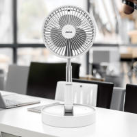 Ventilador inalámbrico portátil Jocca plegable y telescópico, sobremesa o pie, altura regulable 36-97,5 cm, mando a distancia, 4 modos de viento, autonomía 24 h, compacto y fácil de transportar, ideal para hogar y oficina, color negro o blanco. - details 0