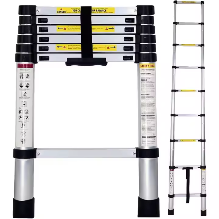 T-Lovendo Escalera de Pie Plegable Telescópica de Aluminio - 1