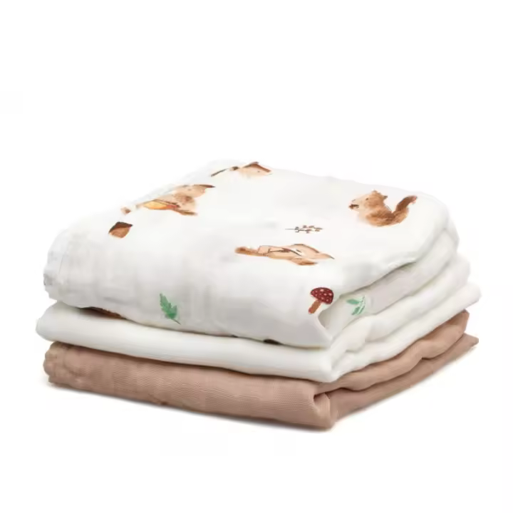 Set Tres Muselinas Bambu Kiokids 70 x 70 cm - 1