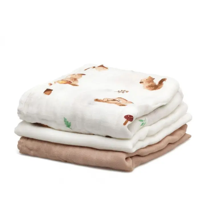 Set Tres Muselinas Bambu Kiokids 70 x 70 cm - 1