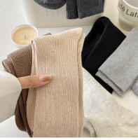 Calcetines Para Mujer Color Sólido Otoño Calcetines Algodón Transpirables Absorbentes De Sudor Retro Para Niñas Calcetines De Pierna Alta Estilo Casual - details 6