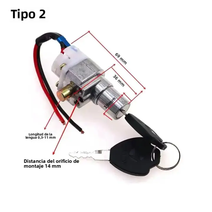 Cerradura De Batería Para Bicicleta Eléctrica Con 2 Llaves Encendido Y Apagado Universal Para Scooter Y Motocicleta Accesorios De Alta Performance - 1