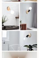 Lámpara De Pared De Madera Vintage Con Base E27 Estilo Negro Y Blanco Para Decoración De Hogar Restaurante Café Iluminación Decorativa - details 3