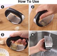 Prensa de ajo, trituradora de ajo, trituradora de ajo de cocina, trituradora de jengibre de acero inoxidable de grado alimenticio 304 con cepillo de limpieza y pelador de ajo de silicona - details 1