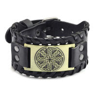 Pulsera Vikinga De Moda Con Encanto De Runas Nórdicas Y Compas Pulsera De Cuero Tejido Para Hombres Joyería De Moda Para Fiesta - details 33