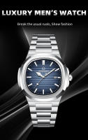 Reloj De Pulsera De Lujo PENGAGAR 2024 Para Hombre Resistente Al Agua Cuadrado Acero Inoxidable Luminoso Fecha Cuarzo Moda Casual - details 1
