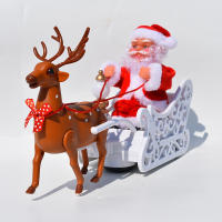 Muñeco De Navidad Con Remolque De Ciervo Muñeco De Santa Claus Que Canta Y Danza Juguete Eléctrico Para Decoración Familiar De Navidad - details 4