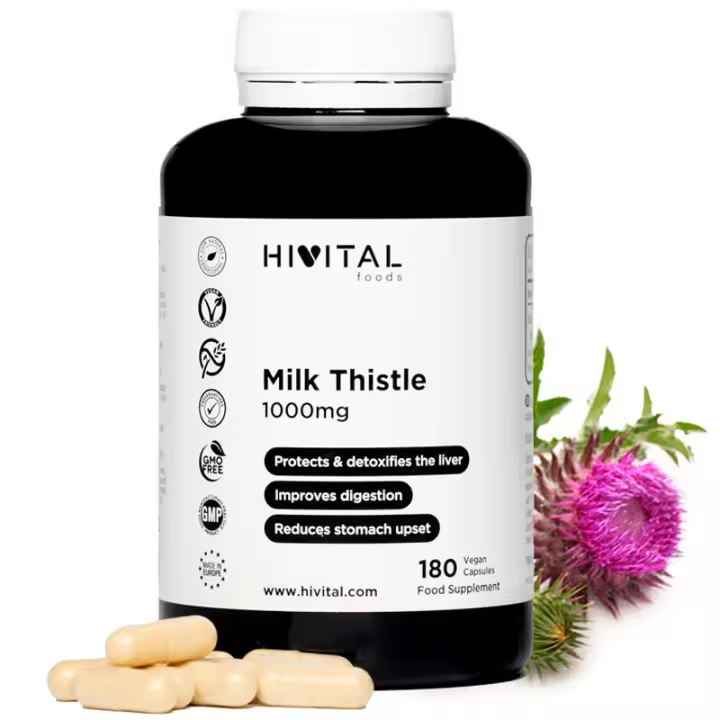 Cardo Mariano 1000 mg  180 cápsulas veganas (Suministro para 6 meses). Hivital - 1