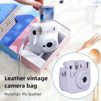 Bolsa De Hombro Para Cámara Retro PU Cuero Cubierta Protectora Ligera Accesorios Para Fujifilm Instax Mini 12/11/9/8 - details 2