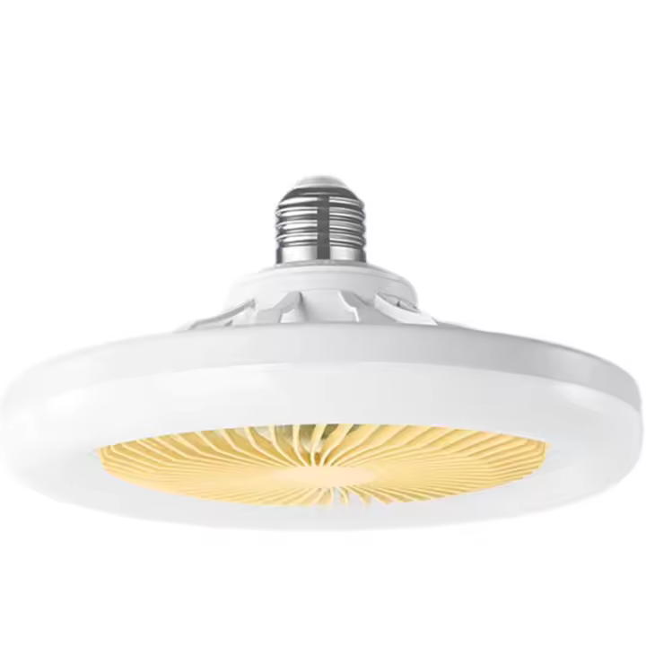 PORCHEDDU Ventilador de Luz regulable de 50 W, ajuste de Tres velvidades, continuo de Tres Colores, ventilador de techo E27 de 10 pulgadas con Luz, control remoto, adecorado para Salas de estar y dormitorios - 1