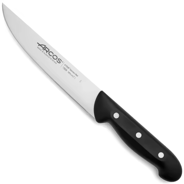 ARCOS Maitre - Cuchillo de Cocina (180 mm) - Hoja de Acero Inoxidable Nitrum® - Mango Negro de Polipropileno (PP) - 150800 - 1
