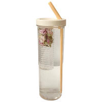 Botella De Agua Portátil Con Pajillas Y Fruta Infusor Taza De Jugo De Frutas Para Deporte Y Viajes Transparente Reutilizable Y Lavable - details 3