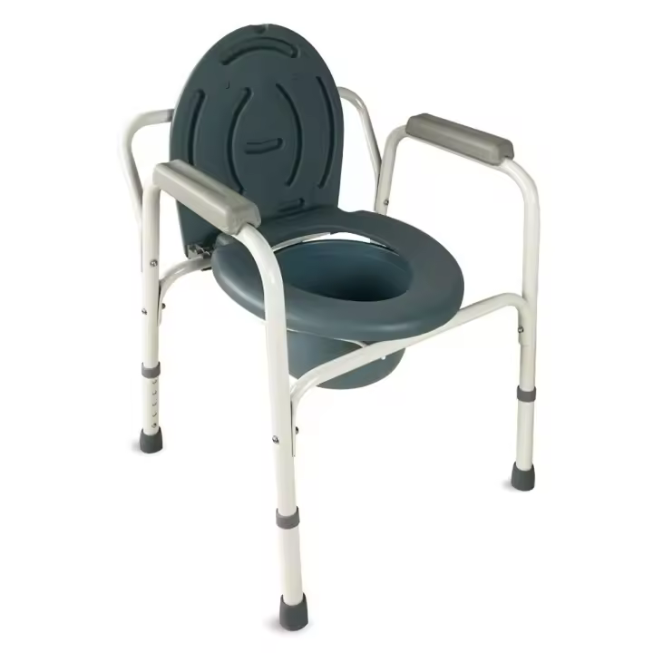Mobiclinic Arroyo Silla con WC silla de inodoro para mayores y discapacitados silla orinal con reposabrazos acero ayuda de baño altura regulable tapa conteras antideslizantes - 1