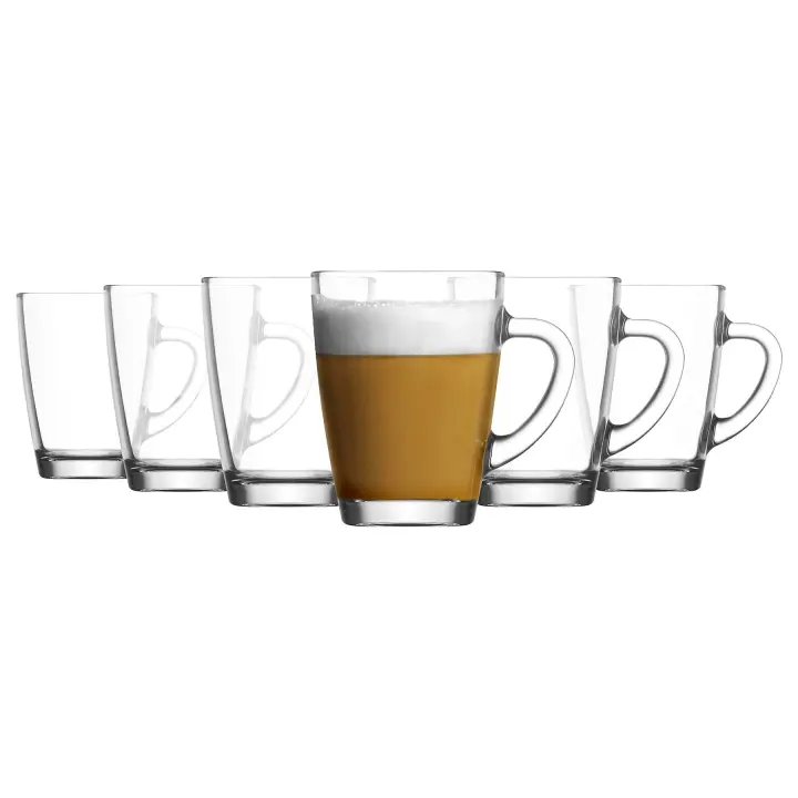 LAV - TRESV Set de 6 Tazas Transparentes Cerámica Ecológica 280ml/300ml - 1