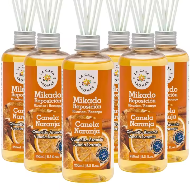 Casa de los aromas reposición mikado Canela-Naranja 250ml pack 3 unidades - 1