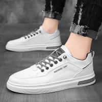 Zapatos Casuales Para Hombre Blancos Transpirables Moda Tenis Para Conducir Y Caminar Skate Flats Cierre SLIP-ON Material Superior De Cuero Artificial - details 6