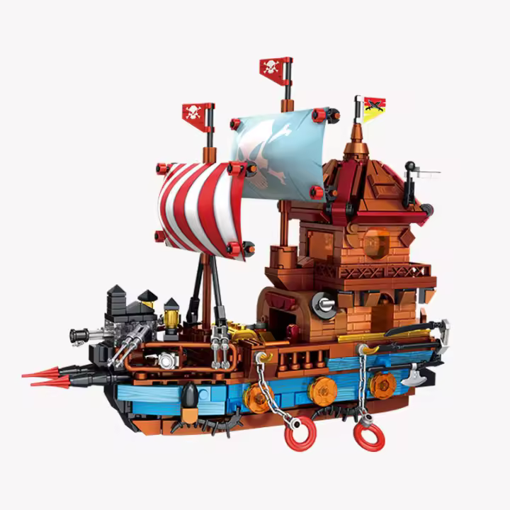 Bloques De Construcción De Piratas Medievales Creativos Barco Modelo Caribeño Aventura Con Bloques Pequeños Para Niños Y Adultos Regalo Ideal Para Navidad - 1