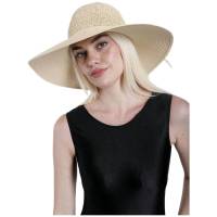 Kebedo Moda Sombrero de Playa de  ala Ancha 11 cm, Sombrero de Paja de Papel para el Sol de Verano, Viaje, Piscina, Viaje, Protección Solar, Pamela Grande para Mujer Adulto Talla Única Transpirable Ajustable 56-57 CM - details 3