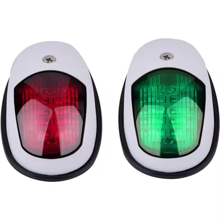 Luces de navegación del barco, 2 PC 12V verde y Yate marino rojo del barco - 1