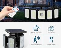Luz Solar Exterior 300 LED Con Sensor De Movimiento Luz De Jardín Impermeable Ajustable Lámpara De Pared Para Patio - details 1