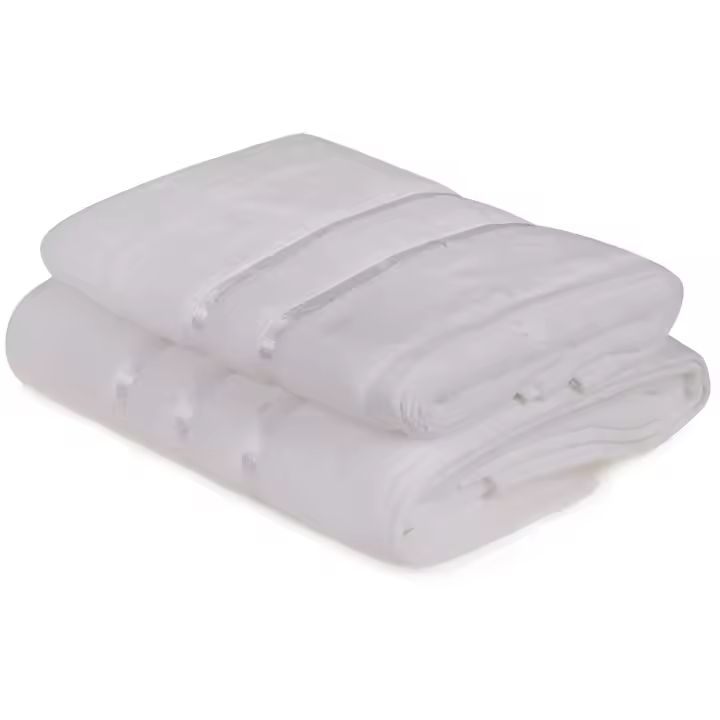 Wellhome Juego de Toallas 2 Piezas Blanco 100% Algodón Suave y Absorbente - 1