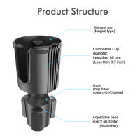 Soporte De Taza Para Coche Expansor Ajustable Soporte De Bebida Multifuncional Soporte De Botella Para Estación De Bebidas - details 1