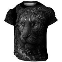 Camiseta De Hombre Con Estampado 3D De León Domineante Verano Casual Animal Pattern Top Harajuku Manga Corto Sobredimensionado Streetwear - details 8
