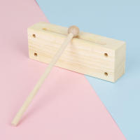 Castañuelas De Madera Bicolor Instrumentos De Percusión Orff Para Niños Juguete Educativo Alta Y Baja Afinación Clapper Cuadrado - details 2
