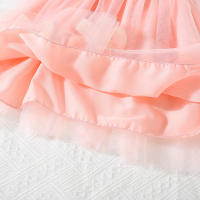 Vestido De Princesa Para Bebé Niña Verano Con Encaje Y Gran Lazo Vestido Sin Mangas Cuello Redondo Estilo Casual Polyester - details 10