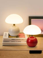 Lámpara De Mesa En Forma De Setas Blancas Con Cuerpo De Hierro Luz LED Moderna Para Decoración De Habitación Y Comedor - details 0