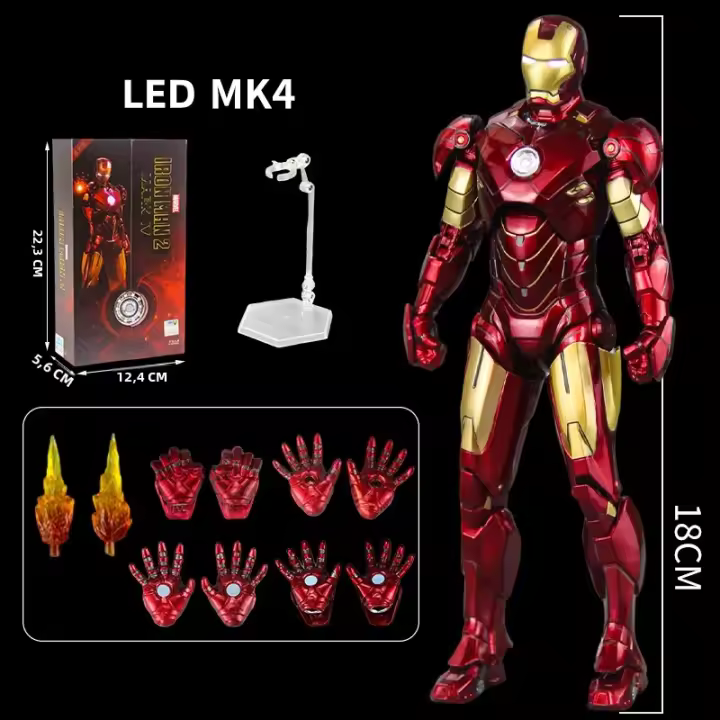 Figura De Acción Iron Man Mark3 MK6 ZD Toy Light Versión Coleccionable Para Adultos Con LED MK1-7 MK85 Gantry Suit-up - 1
