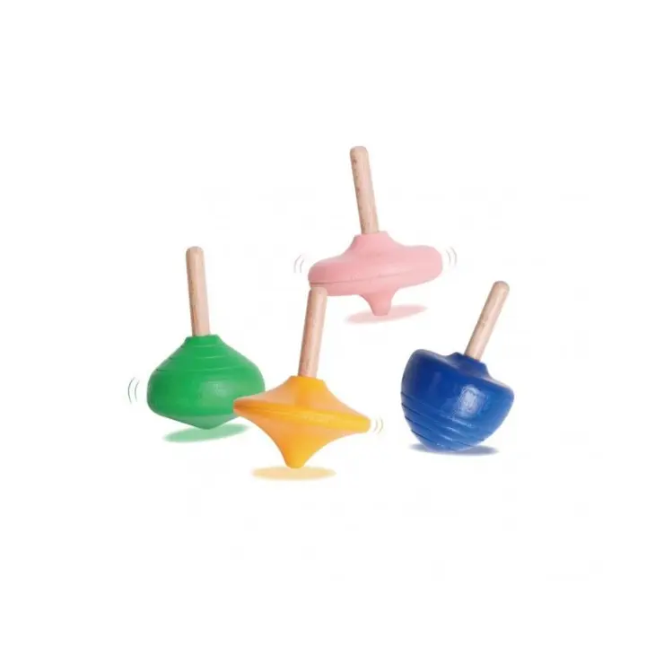 BP Juego de Peonzas de Madera para Niños | Desarrollo Motriz - 1