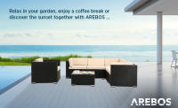 AREBOS Muebles de Jardín Polirratán Lounge | Resistente UV | Negro | Lounge Porto - details 4