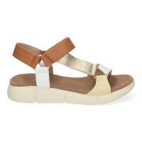 Davinia Shoes Sandalias Planas de Mujer, Comodas y Elegantes, Diseño Moderno con tiras multicolor y Cierre Comodo de Velcro. Shoes&Blues.es AD-3269-Oro - details 1