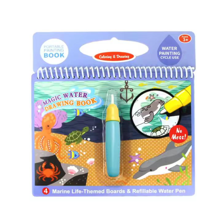 Libro De Dibujo Con Agua Mágica Y Lápiz De Colores Juguete Educativo Para Niños Regalo De Cumpleaños Tablero De Dibujo Y Pintura Temprana 8 Tipos - 1