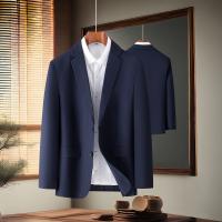 Chaqueta De Negocios Elegante Y Moderna Para Hombre En Colores Sólidos Gris Negro Azul Oscuro Talla Regular Cierre Frontal Simple Estilo Trabajo Ocio - details 2