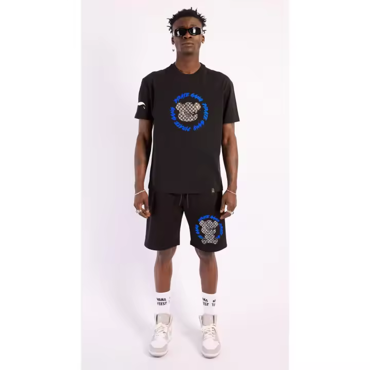 Conjunto PirateGang París Negro Pedrería Brillante Oso Cuadriculado - 1