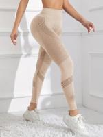 Leggings De Cintura Alta Elástica Para Mujer Talla Sólida Tejidos Sin Costuras Levantamiento De Glúteos Fitness Yoga Moda Gimnasio Deportivos Leggings - details 2