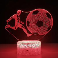 Lámpara De Mesa Anime Fútbol 3D LED Luz Nocturna Para Decoración De Habitación Regalo De Navidad Figura De Fútbol Iluminación Térmica - details 0