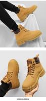 Botas De Moda Británica Para Hombre Casual Primavera Otoño Nueva Alta Suela Suave Antideslizante Outdoor Juvenil Amarillas - details 9