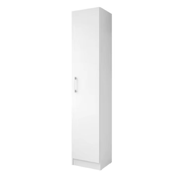 Buyqualia Armario hogar escobero Multiusos en Color Blanco (Alto 170 cm/Ancho 35 cm/Fondo 32 cm) - 1