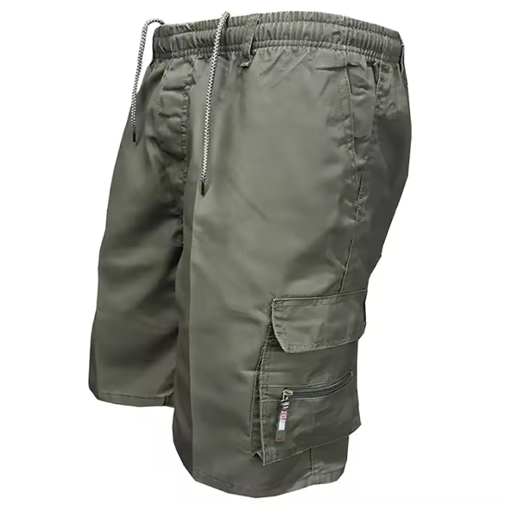 Shorts Casuales Para Hombre Con Gran Bolsillo Y 5 Puntos Cintura Elástica Pantalones Deportivos De Ajuste Suave Para Trabajo Y Verano - 1