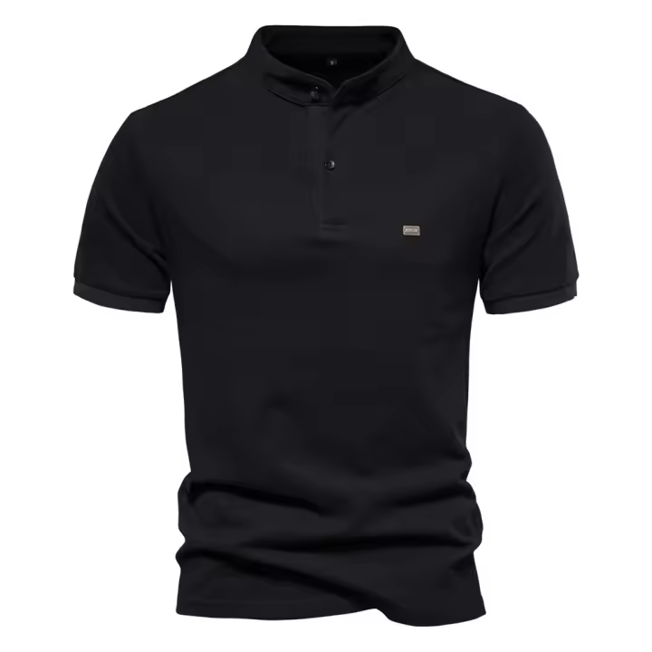 Primavera y verano nuevo estilo de algodón puro cuello alto deportes tops para hombres tamaño europeo POLO camisa casual para hombres bordados de manga corta T - 1